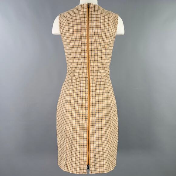TOCCIN(NY) Size 4 Beige Black Polyester Blend Checkered Sleeveless Dress - Picture 4 of 6